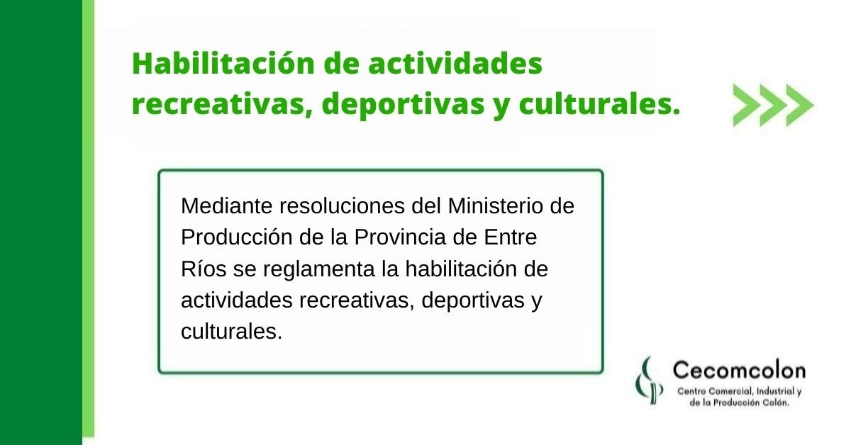 Habilitación de actividades recreativas y culturales.