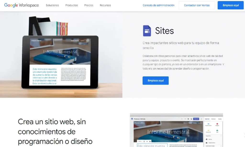 Cómo crear una página web fácilmente con Google Sites