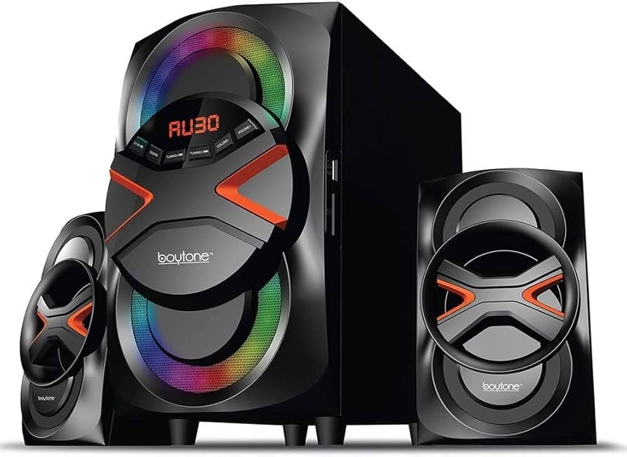 parlante bluetooth moderno con radio encendido